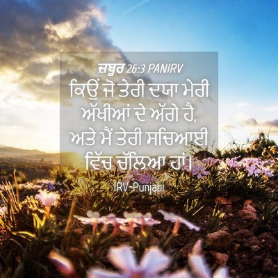 Picture 04 - ਜ਼ਬੂਰ 26:3 PANIRV - ਕਿਉਂ ਜੋ ਤੇਰੀ ਦਯਾ - Bible Verse Picture