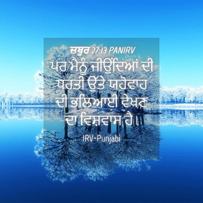 Picture 04 - ਜ਼ਬੂਰ 27:13 PANIRV - ਪਰ ਮੈਨੂੰ ਜੀਉਂਦਿਆਂ - Bible Verse Picture