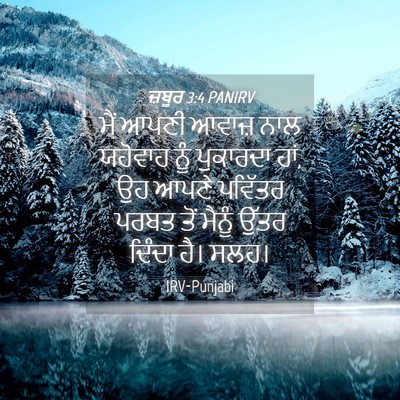Picture 04 - ਜ਼ਬੂਰ 3:4 PANIRV - ਮੈਂ ਆਪਣੀ ਆਵਾਜ਼ ਨਾਲ - Bible Verse Picture