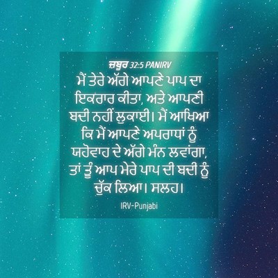 Picture 04 - ਜ਼ਬੂਰ 32:5 PANIRV - ਮੈਂ ਤੇਰੇ ਅੱਗੇ ਆਪਣੇ - Bible Verse Picture