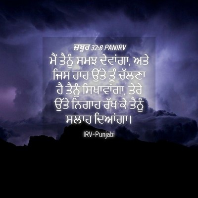 Picture 04 - ਜ਼ਬੂਰ 32:8 PANIRV - ਮੈਂ ਤੈਨੂੰ ਸਮਝ - Bible Verse Picture