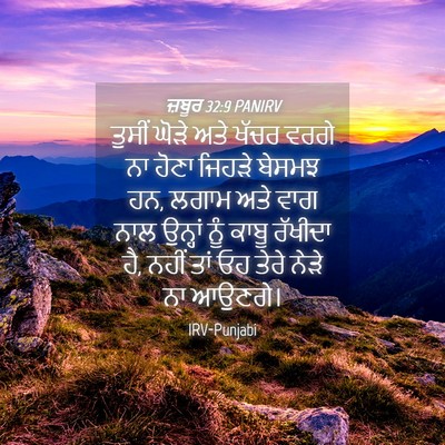 Picture 04 - ਜ਼ਬੂਰ 32:9 PANIRV - ਤੁਸੀਂ ਘੋੜੇ ਅਤੇ - Bible Verse Picture