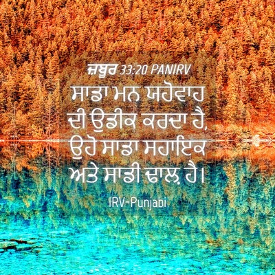 Picture 04 - ਜ਼ਬੂਰ 33:20 PANIRV - ਸਾਡਾ ਮਨ ਯਹੋਵਾਹ ਦੀ - Bible Verse Picture