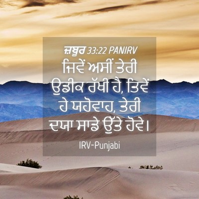 Picture 04 - ਜ਼ਬੂਰ 33:22 PANIRV - ਜਿਵੇਂ ਅਸੀਂ ਤੇਰੀ - Bible Verse Picture