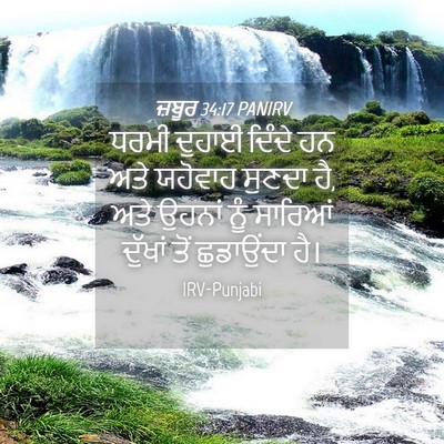 Picture 04 - ਜ਼ਬੂਰ 34:17 PANIRV - ਧਰਮੀ ਦੁਹਾਈ ਦਿੰਦੇ - Bible Verse Picture
