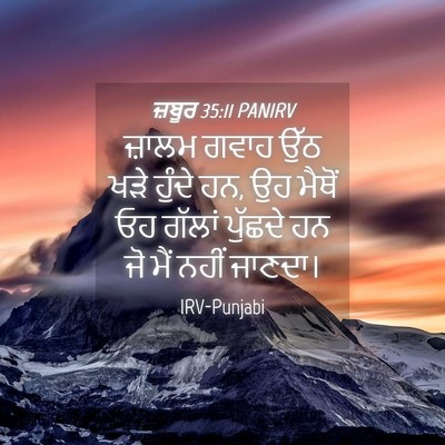Picture 04 - ਜ਼ਬੂਰ 35:11 PANIRV - ਜ਼ਾਲਮ ਗਵਾਹ ਉੱਠ ਖੜੇ - Bible Verse Picture