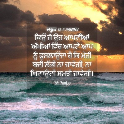Picture 04 - ਜ਼ਬੂਰ 36:2 PANIRV - ਕਿਉਂ ਜੋ ਉਹ ਆਪਣੀਆਂ - Bible Verse Picture