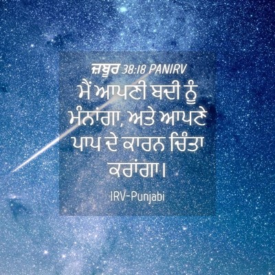 Picture 04 - ਜ਼ਬੂਰ 38:18 PANIRV - ਮੈਂ ਆਪਣੀ ਬਦੀ ਨੂੰ - Bible Verse Picture