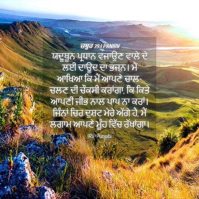Picture 04 - ਜ਼ਬੂਰ 39:1 PANIRV - ਯਦੂਥੂਨ ਪ੍ਰਧਾਨ - Bible Verse Picture
