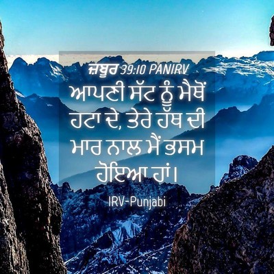 Picture 04 - ਜ਼ਬੂਰ 39:10 PANIRV - ਆਪਣੀ ਸੱਟ ਨੂੰ ਮੈਥੋਂ - Bible Verse Picture
