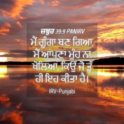 Picture 04 - ਜ਼ਬੂਰ 39:9 PANIRV - ਮੈਂ ਗੂੰਗਾ ਬਣ ਗਿਆ, - Bible Verse Picture