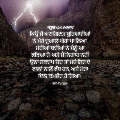 Picture 04 - ਜ਼ਬੂਰ 40:12 PANIRV - ਕਿਉਂ ਜੋ ਅਣਗਿਣਤ - Bible Verse Picture