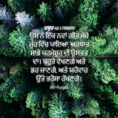 Picture 04 - ਜ਼ਬੂਰ 40:3 PANIRV - ਉਸ ਨੇ ਇੱਕ ਨਵਾਂ ਗੀਤ - Bible Verse Picture