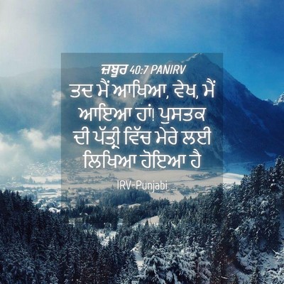 Picture 04 - ਜ਼ਬੂਰ 40:7 PANIRV - ਤਦ ਮੈਂ ਆਖਿਆ, ਵੇਖ, - Bible Verse Picture