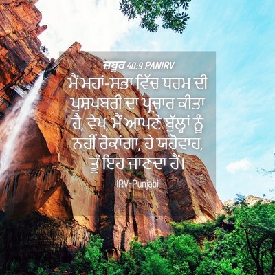 Picture 04 - ਜ਼ਬੂਰ 40:9 PANIRV - ਮੈਂ ਮਹਾਂ-ਸਭਾ ਵਿੱਚ - Bible Verse Picture