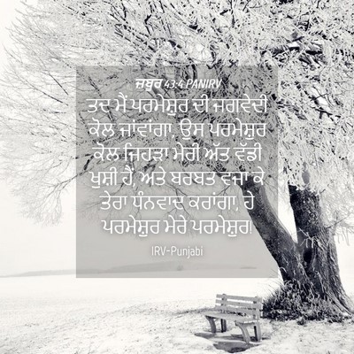 Picture 04 - ਜ਼ਬੂਰ 43:4 PANIRV - ਤਦ ਮੈਂ ਪਰਮੇਸ਼ੁਰ ਦੀ - Bible Verse Picture
