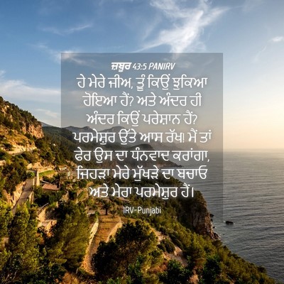 Picture 04 - ਜ਼ਬੂਰ 43:5 PANIRV - ਹੇ ਮੇਰੇ ਜੀਅ, ਤੂੰ - Bible Verse Picture