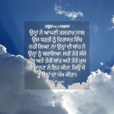 Picture 04 - ਜ਼ਬੂਰ 44:3 PANIRV - ਉਨ੍ਹਾਂ ਨੇ ਆਪਣੀ - Bible Verse Picture