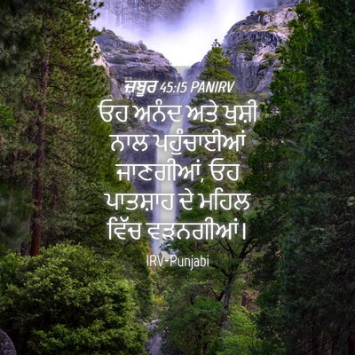 Picture 04 - ਜ਼ਬੂਰ 45:15 PANIRV - ਓਹ ਅਨੰਦ ਅਤੇ ਖੁਸ਼ੀ - Bible Verse Picture