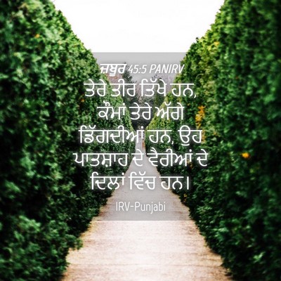 Picture 04 - ਜ਼ਬੂਰ 45:5 PANIRV - ਤੇਰੇ ਤੀਰ ਤਿੱਖੇ ਹਨ, - Bible Verse Picture