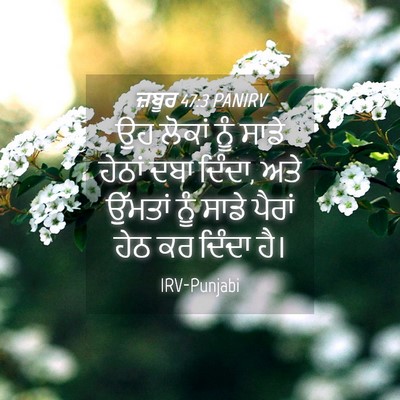 Picture 04 - ਜ਼ਬੂਰ 47:3 PANIRV - ਉਹ ਲੋਕਾਂ ਨੂੰ ਸਾਡੇ - Bible Verse Picture
