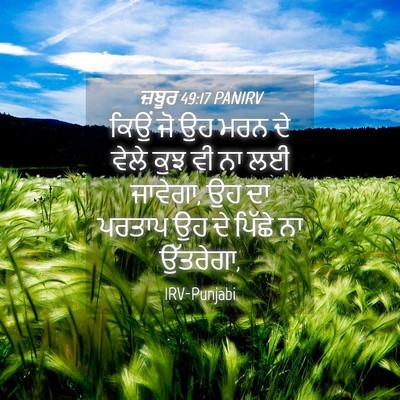 Picture 04 - ਜ਼ਬੂਰ 49:17 PANIRV - ਕਿਉਂ ਜੋ ਉਹ ਮਰਨ ਦੇ - Bible Verse Picture