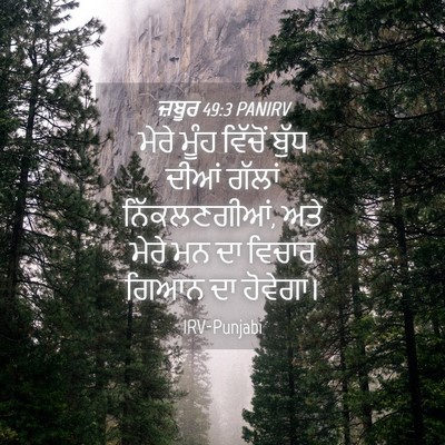 Picture 04 - ਜ਼ਬੂਰ 49:3 PANIRV - ਮੇਰੇ ਮੂੰਹ ਵਿੱਚੋਂ - Bible Verse Picture