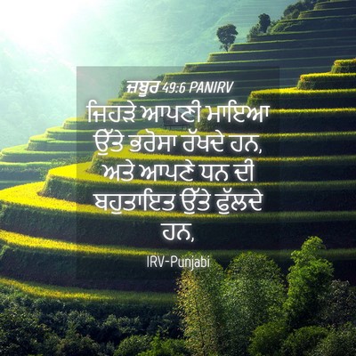 Picture 04 - ਜ਼ਬੂਰ 49:6 PANIRV - ਜਿਹੜੇ ਆਪਣੀ ਮਾਇਆ - Bible Verse Picture