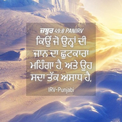 Picture 04 - ਜ਼ਬੂਰ 49:8 PANIRV - ਕਿਉਂ ਜੋ ਉਨ੍ਹਾਂ ਦੀ - Bible Verse Picture