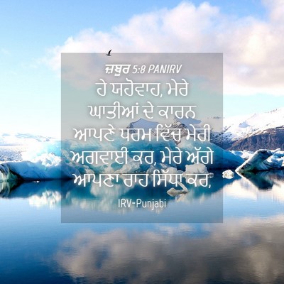 Picture 04 - ਜ਼ਬੂਰ 5:8 PANIRV - ਹੇ ਯਹੋਵਾਹ, ਮੇਰੇ - Bible Verse Picture
