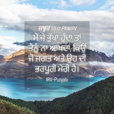 Picture 04 - ਜ਼ਬੂਰ 50:12 PANIRV - ਮੈਂ ਜੇ ਭੁੱਖਾ ਹੁੰਦਾ - Bible Verse Picture