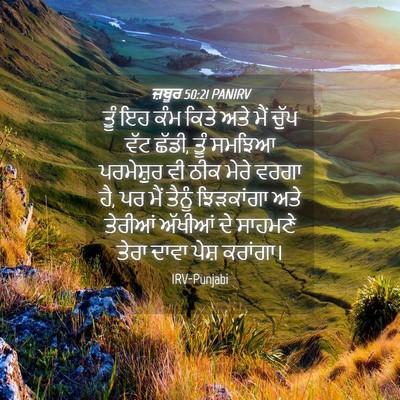 Picture 04 - ਜ਼ਬੂਰ 50:21 PANIRV - ਤੂੰ ਇਹ ਕੰਮ ਕਿਤੇ ਅਤੇ - Bible Verse Picture