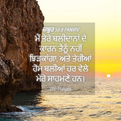 Picture 04 - ਜ਼ਬੂਰ 50:8 PANIRV - ਮੈਂ ਤੇਰੇ ਬਲੀਦਾਨਾਂ - Bible Verse Picture