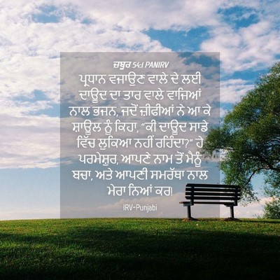 Picture 04 - ਜ਼ਬੂਰ 54:1 PANIRV - ਪ੍ਰਧਾਨ ਵਜਾਉਣ ਵਾਲੇ - Bible Verse Picture
