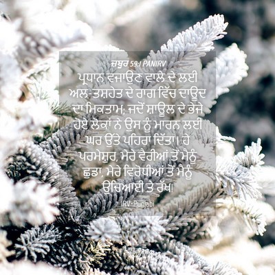 Picture 04 - ਜ਼ਬੂਰ 59:1 PANIRV - ਪ੍ਰਧਾਨ ਵਜਾਉਣ ਵਾਲੇ - Bible Verse Picture