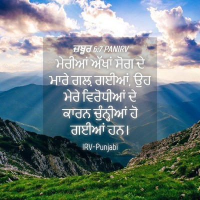 Picture 04 - ਜ਼ਬੂਰ 6:7 PANIRV - ਮੇਰੀਆਂ ਅੱਖਾਂ ਸੋਗ - Bible Verse Picture
