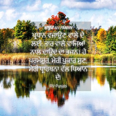 Picture 04 - ਜ਼ਬੂਰ 61:1 PANIRV - ਪ੍ਰਧਾਨ ਵਜਾਉਣ ਵਾਲੇ - Bible Verse Picture