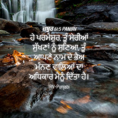 Picture 04 - ਜ਼ਬੂਰ 61:5 PANIRV - ਹੇ ਪਰਮੇਸ਼ੁਰ, ਤੂੰ - Bible Verse Picture