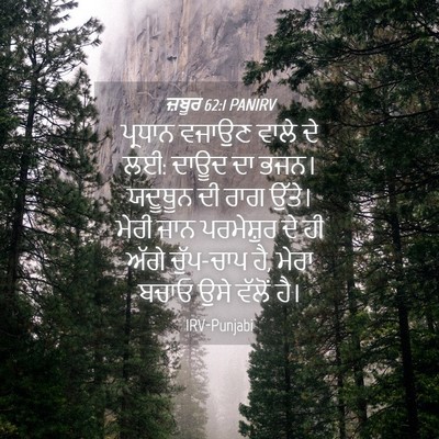 Picture 04 - ਜ਼ਬੂਰ 62:1 PANIRV - ਪ੍ਰਧਾਨ ਵਜਾਉਣ ਵਾਲੇ - Bible Verse Picture