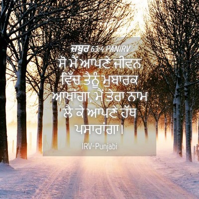 Picture 04 - ਜ਼ਬੂਰ 63:4 PANIRV - ਸੋ ਮੈਂ ਆਪਣੇ ਜੀਵਨ - Bible Verse Picture