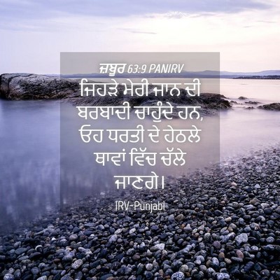 Picture 04 - ਜ਼ਬੂਰ 63:9 PANIRV - ਜਿਹੜੇ ਮੇਰੀ ਜਾਨ ਦੀ - Bible Verse Picture