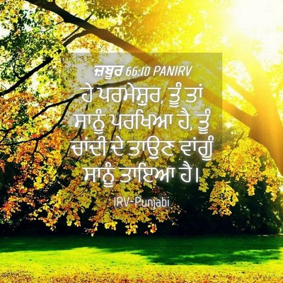 Picture 04 - ਜ਼ਬੂਰ 66:10 PANIRV - ਹੇ ਪਰਮੇਸ਼ੁਰ, ਤੂੰ - Bible Verse Picture