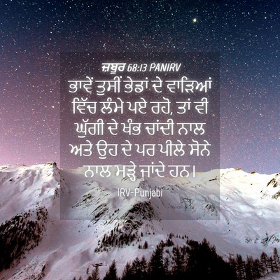 Picture 04 - ਜ਼ਬੂਰ 68:13 PANIRV - ਭਾਵੇਂ ਤੁਸੀਂ ਭੇਡਾਂ - Bible Verse Picture