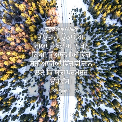 Picture 04 - ਜ਼ਬੂਰ 68:18 PANIRV - ਤੂੰ ਉਤਾਹਾਂ ਉਠਾਇਆ - Bible Verse Picture