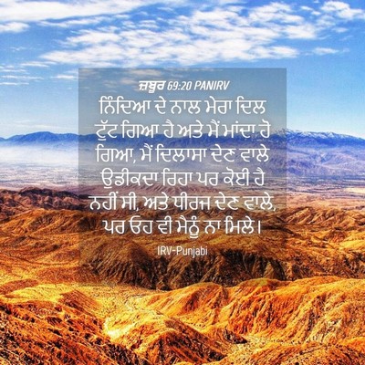 Picture 04 - ਜ਼ਬੂਰ 69:20 PANIRV - ਨਿੰਦਿਆ ਦੇ ਨਾਲ ਮੇਰਾ - Bible Verse Picture