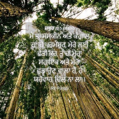 Picture 04 - ਜ਼ਬੂਰ 70:5 PANIRV - ਮੈਂ ਤਾਂ ਮਸਕੀਨ ਅਤੇ - Bible Verse Picture