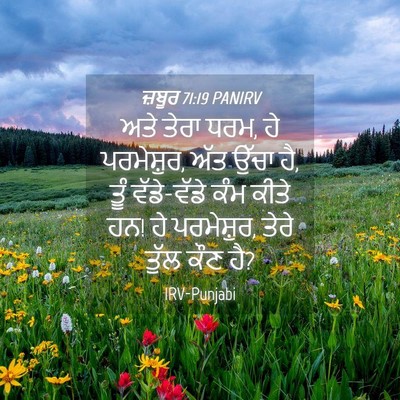Picture 04 - ਜ਼ਬੂਰ 71:19 PANIRV - ਅਤੇ ਤੇਰਾ ਧਰਮ, ਹੇ - Bible Verse Picture