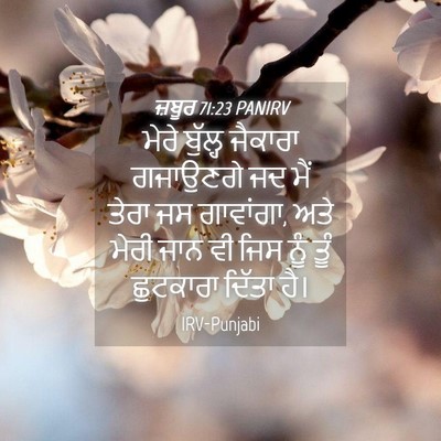 Picture 04 - ਜ਼ਬੂਰ 71:23 PANIRV - ਮੇਰੇ ਬੁੱਲ੍ਹ - Bible Verse Picture