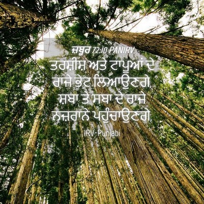Picture 04 - ਜ਼ਬੂਰ 72:10 PANIRV - ਤਰਸ਼ੀਸ਼ ਅਤੇ - Bible Verse Picture