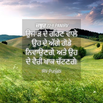 Picture 04 - ਜ਼ਬੂਰ 72:9 PANIRV - ਉਜਾੜ ਦੇ ਰਹਿਣ ਵਾਲੇ - Bible Verse Picture